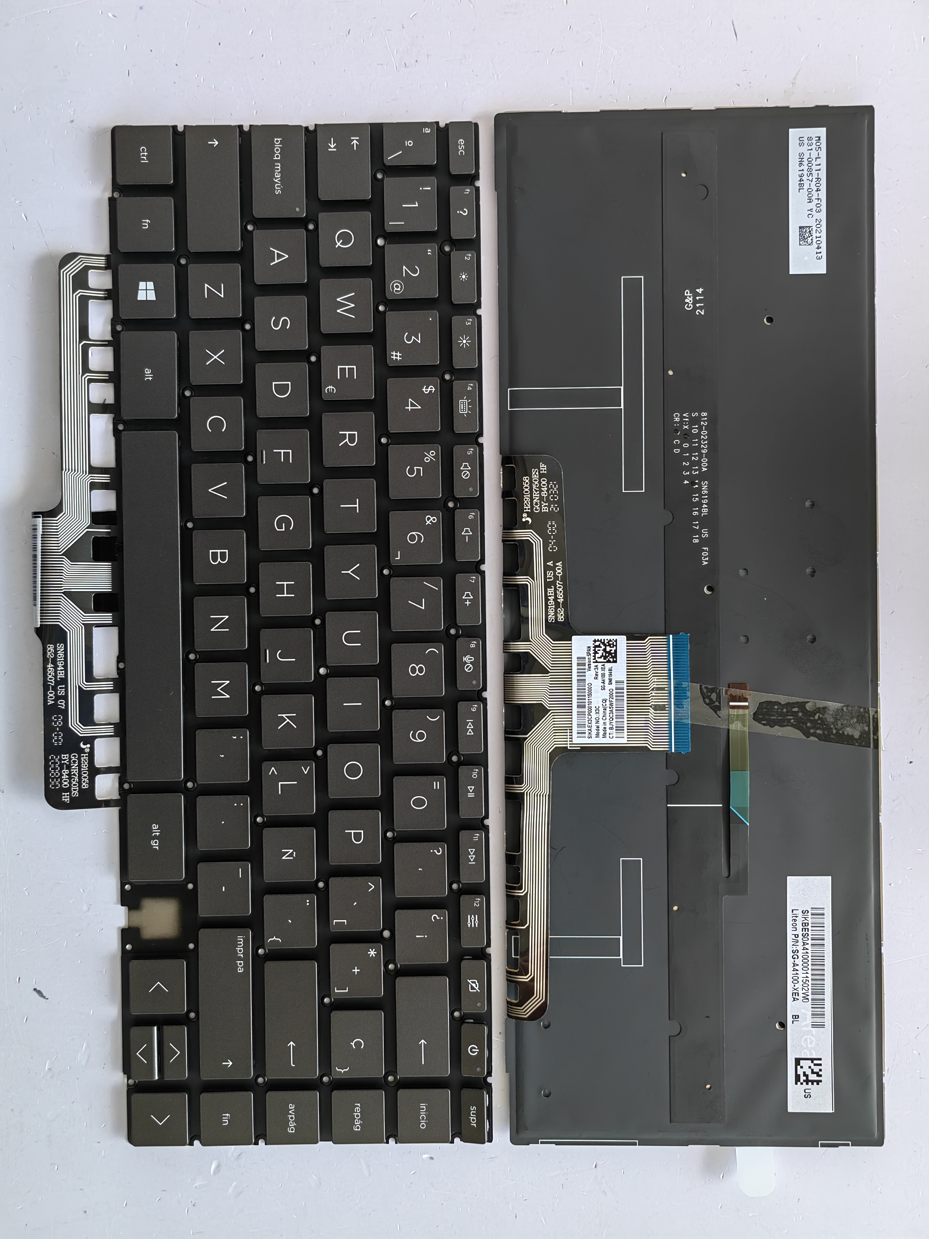 Picture of New Replacement Laptop Keyboard For HP 14-EA/14-EB/14-AE/X360 14-EA small carriage return Brown Backlit Sp Layout